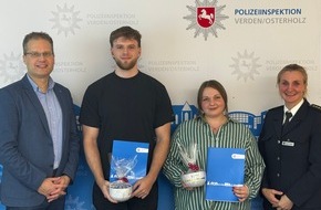 Polizeiinspektion Verden / Osterholz: POL-VER: Polizeiinspektion Verden/Osterholz ehrt engagierte Bürgerinnen und Bürger für mutiges Handeln