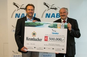 Krombacher Brauerei GmbH & Co.: Krombacher spendet für den Naturschutz - NABU erhält 500.000 Euro für die Flussrenaturierung an der Lahn