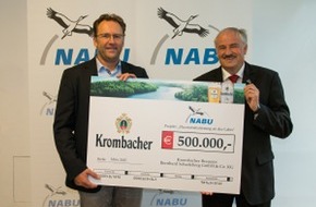 Krombacher Brauerei GmbH & Co.: Krombacher spendet für den Naturschutz - NABU erhält 500.000 Euro für die Flussrenaturierung an der Lahn