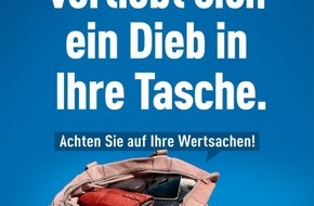 Polizeiinspektion Lüneburg/Lüchow-Dannenberg/Uelzen: POL-LG: ++ "Alle 11 Minuten verliebt sich ein Dieb in Ihre Tasche" ++ Polizei warnt vor Taschendiebstählen unterwegs und beim Einkauf ++ Plakatkampagne ++ Infos & Präsenz am 08.11.25 beim ...