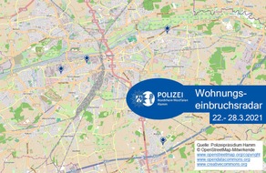 Polizeipräsidium Hamm: POL-HAM: Wohnungseinbruchsradar Hamm für die Woche 22.03.2021 bis 28.03.2021