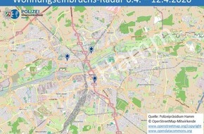 Polizeipräsidium Hamm: POL-HAM: Wohnungseinbruchs-Radar Hamm 6.4. bis 12.4.2020