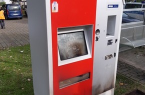 Polizeiinspektion Hameln-Pyrmont/Holzminden: POL-HM: Brandstiftung an Fahrkartenautomat am Bahnhof Hessisch Oldendorf