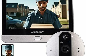 PEARL GmbH: Mehr Sicherheit an der Haustür: Somikon Smarte Türspion-Kamera VTK-600 mit Farbdisplay und Klingel, WLAN, Nachtsicht