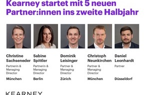 Kearney: Strategieberatung Kearney startet mit fünf neuen Partnerinnen und Partnern ins zweite Halbjahr