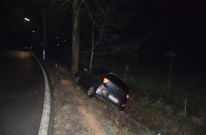 Kreispolizeibehörde Herford: POL-HF: Glätteunfall - Hyundai prallt gegen Baum