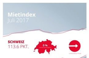 homegate AG: homegate.ch-Mietindex: Stagnierung der Angebotsmieten im Juli 2017 und Halbjahresrückblick