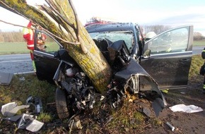 Polizeidirektion Landau: POL-PDLD: PKW-Fahrer gegen Baum geprallt