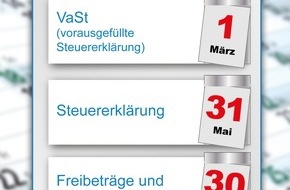 Vereinigte Lohnsteuerhilfe e.V. - VLH: Vormerken: Die 5 wichtigsten Steuer-Stichtage 2014 (FOTO)