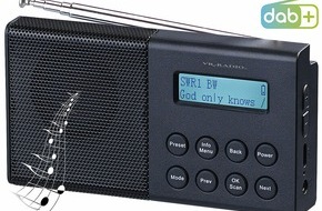 PEARL GmbH: Günstiger Einstieg zum 100. Geburtstag des Radios mit dem digitalen DAB+/FM-Taschenradio DOR-290 mit Bluetooth 5, Wecker, Display, RDS von VR-Radio
