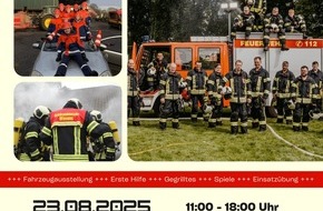 Freiwillige Feuerwehr Aurich: FW-AUR: Feuerwehr Wiesens lädt zum Tag der offenen Tür am 23.08.