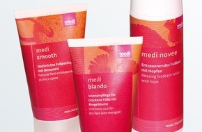 medi GmbH & Co. KG: Fußbad - Peeling - Intensivpflege / Gepflegte Füße mit der neuen medi Pflege-Serie (mit Bild)