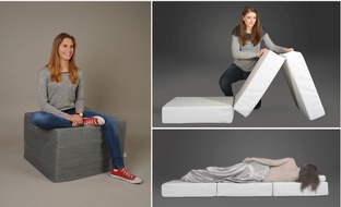 METANOIA PRODUKTE: Schweizer Innovation: Gästebett und Sofahocker in einem