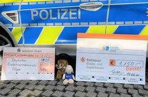 Kreispolizeibehörde Siegen-Wittgenstein: POL-SI: Eine belastende, bereichernde und wichtige Arbeit: Polizei spendet an den Deutschen Kinderhospizverein und das Kinder- und Jugendhospiz Balthasar - #polsiwi