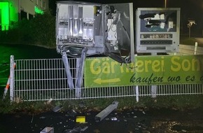 Kreispolizeibehörde Soest: POL-SO: Sprengung eines Zigarettenautomaten