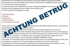 Bundespolizeidirektion München: Bundespolizeidirektion München: Bundespolizei warnt vor Betrugs-E-Mails