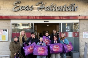 APOTHEKENTOUR: Zum Weltfrauentag: APOTHEKENTOUR spendet Gesundheits- und Hygieneartikel an 'Evas Haltestelle' für wohnungslose Frauen