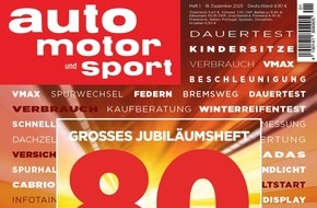 Motor Presse Stuttgart, AUTO MOTOR UND SPORT: auto motor und sport feiert 80. Geburtstag und startet mit XXL-Ausgabe ins Jubil&auml;umsjahr / Erstausgabe begr&uuml;ndete die Motor Presse Stuttgart