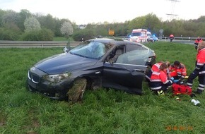 Verkehrsdirektion Mainz: POL-VDMZ: A60 - Nach Flucht vor Polizei Fahrzeug überschlägt sich, Fahrer unter Alkoholeinfluss