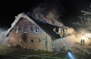 Polizeiinspektion Harburg: POL-WL: Feuer zerstört Sozialunterkunft - ein Bewohner vermisst