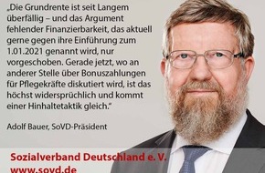 Sozialverband Deutschland (SoVD): Hinhaltetaktik bei der Grundrente beenden