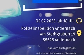 Polizeipräsidium Koblenz: POL-PPKO: Berufsinfo-Abend der Polizei Andernach am 05.07.2023