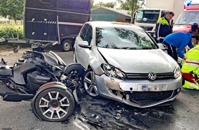 Polizei Mettmann: POL-ME: Trike-Fahrer bei Zusammenstoß schwer verletzt - 2505111