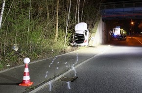 Polizei Bochum: POL-BO: Alleinunfall endet an Brückenpfeiler - Beifahrerinnen (14/23) schwer verletzt