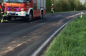 Freiwillige Feuerwehr Bedburg-Hau: FW-KLE: Kilometerlange Ölspur führt zu Feuerwehreinsatz.