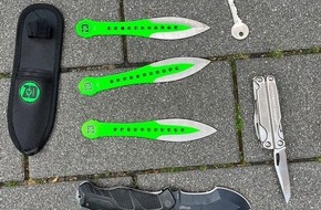 Polizei Hagen: POL-HA: Versto&szlig; gegen das Waffengesetz - 53-j&auml;hriger Mann hat Wurf- und Klappmesser dabei