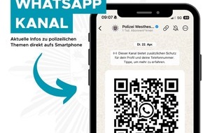 PD Rheingau-Taunus - Polizeipräsidium Westhessen: POL-RTK: Polizeipräsidium Westhessen startet mit WhatsApp-Kanal!