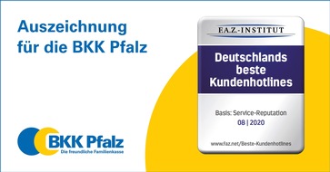 BKK Pfalz: BKK Pfalz ausgezeichnet: "Deutschlands beste Kundenhotlines"