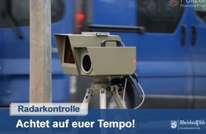 Polizeipräsidium Trier: POL-PPTR: Ankündigung von Radarkontrollen in der 5. Kalenderwoche 2018