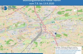 Polizeipräsidium Hamm: POL-HAM: Wohnungseinbruchs-Radar für die Woche vom 7.9 bis 13.9.2020