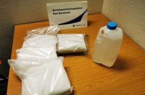 Bundespolizeiinspektion Bad Bentheim: BPOL-BadBentheim: 4 Kilo Crystal Meth und 2,5 Liter flüssiges Amphetamin durch Bundespolizei beschlagnahmt