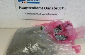 Hauptzollamt Osnabrück: HZA-OS: Mit Gras im Gepäck auf Reisen; Osnabrücker Zoll stoppt Drogenschmuggler auf der A 30