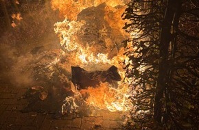 Feuerwehr Neumünster: FW Neumünster: Mehrere Mülltonnen brennen in der Neumünsteraner Innenstadt