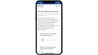 BG ETEM - Berufsgenossenschaft Energie Textil Elektro Medienerzeugnisse: Stress abbauen: App für entspannende Pausen