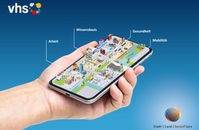 Deutscher Volkshochschul-Verband: Digitale Bildung für alle - Datenkompetenz mit neuer vhs-App spielerisch erwerben / Bundeskanzlerin startet Initiative Digitale Bildung mit App Stadt I Land I DatenFluss