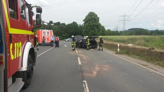 Feuerwehr Dortmund: FW-DO: 22.06.2016 - Verkehrsunfall in Holzen
Zwei verletzte Fahrer