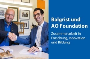 Universitätsklinik Balgrist: MEDIENMITTEILUNG/PRESS RELEASE - Universitätsklinik Balgrist und AO Foundation: Zusammenarbeit in Forschung, Innovation und Bildung / Balgrist University Hospital and AO Foundation: Collaboration