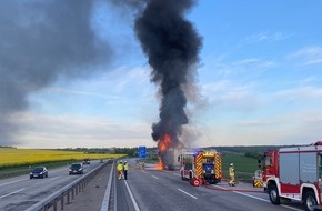 Polizeidirektion Neustadt/Weinstra&szlig;e: POL-PDNW: BAB 6 - Brennender Lkw