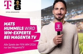 Deutsche Telekom AG: Noch ein Weltmeister für MagentaTV: Mats Hummels wird auch WM-Experte