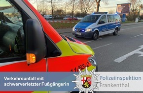 Polizeidirektion Ludwigshafen: POL-PDLU: Schwerer Verkehrsunfall zwischen Fußgängerin und LKW