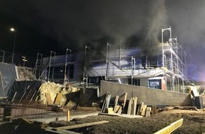 Polizeipräsidium Mainz: POL-PPMZ: Brand in Rohbau durch entzündete Baumaterialien