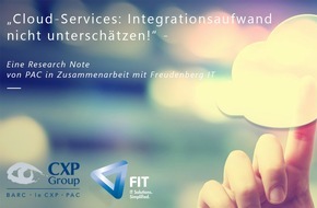 Syntax Systems GmbH & Co. KG: Studie von Freudenberg IT und PAC: Integrationsaufwand für Cloud Services oft unterschätzt