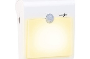 PEARL GmbH: Lunartec Akku-LED-Nachtlicht, Bewegungs- & Lichtsensor, warmweiß/kaltweiß, 40lm: Mehr Sicherheit durch automatisches Licht