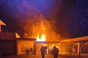 Polizeiinspektion Oldenburg-Stadt / Ammerland: POL-OL: +++Pressemitteilung des Polizeikommissariates Bad Zwischenahn: Vollbrand eines auf Privatgrundstück geparkten Pkw+++