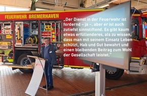 Feuerwehr Bremerhaven: FW Bremerhaven: Feuerwehrdezernent Stadtrat Peter Skusa eröffnete die Informationsveranstaltung "Dein Weg zur Feuerwehr" - Bewerbungen noch bis zum 18. Mai möglich