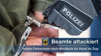 Bundespolizeidirektion München: Bundespolizeidirektion München: 36-Jähriger greift Beamte tätlich an: Zuvor - ohne Fahrschein für mitgeführten Hund - Zugbegleitpersonal beleidigt
